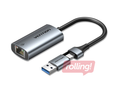Adapteris Vention USB-A + USB-C uz Gigabit Ethernet 0.15m