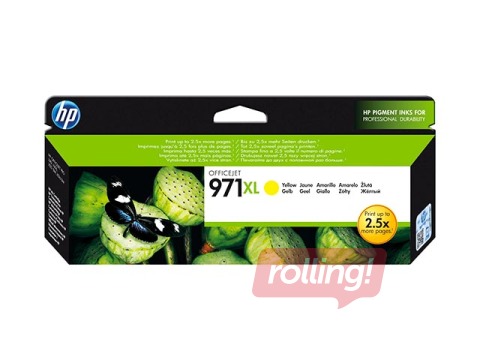 Ink Cartridge HP 971XL for Officejet Pro X series, Yellow (6.600 pages)