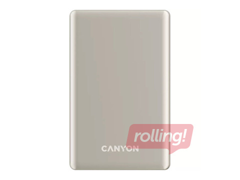 Magnētiskais mobilais lādētājs Canyon OnPower 510 slim MagSafe PD 20W, 10000mAh, bēšs
