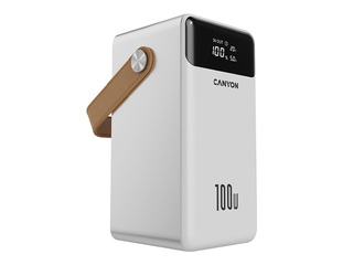 Mobilais lādētājs Canyon OnPower 610 PD 100W, 60000mAh, ar vadu, balts