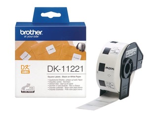 Brother DK-11221 Label Roll – Black on White, 23mm x 23mm (1000 pcs)