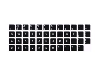 Uzlīmes klaviatūrai melns/balts Laminētas, burti balti, ENG