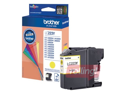 Tintes kasete  Brother MFCJ4620/J5320/J5620/J5720 dzeltena, (550 lpp)