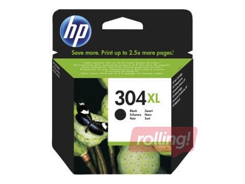 Tintes kasete HP 304XL, Melna, 300 lpp