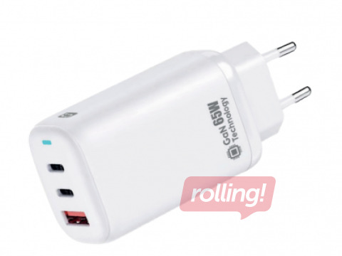 Lādētājs Quick QG-311 GaN Charger 2x USB-C / USB Tīkla Lādētājs 65W