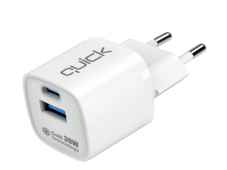 Lādētājs Quick QG-322 GaN Charger USB-C / USB Tīkla Lādētājs 30W