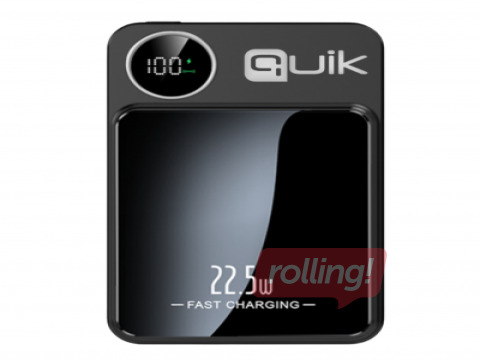Magnētiskā Enerģijas krātuve Quik QP-810 Bezvadu Magnētiskā Ārējas uzlādes baterija 10000mAh, melns