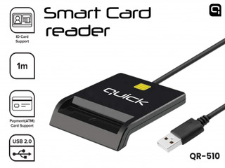 Viedkaršu lasītājs Quick QR-510 Smart ID Karšu lasītājs USB-A Male, melns