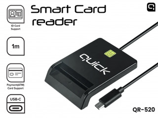 Viedkaršu lasītājs Quick QR-520 Smart ID Karšu lasītājs USB-C