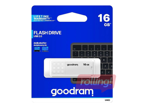 USB datu nesējs Goodram UME2, USB 2.0, 16GB, balta