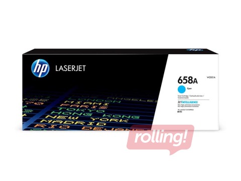 Tonera kasete HP 658A, ciānzila (6000 lpp)