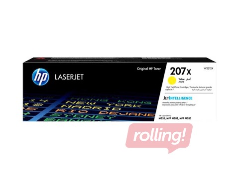 Tonera kasete HP 207X, dzeltena (2450 lpp)