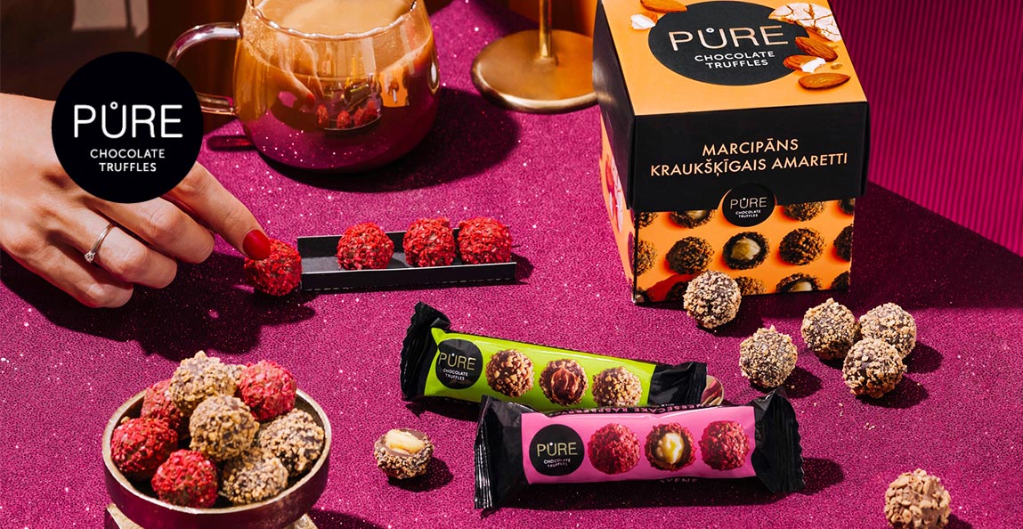Iegādājies Pure Chocolate konfektes un saņem trifeles 