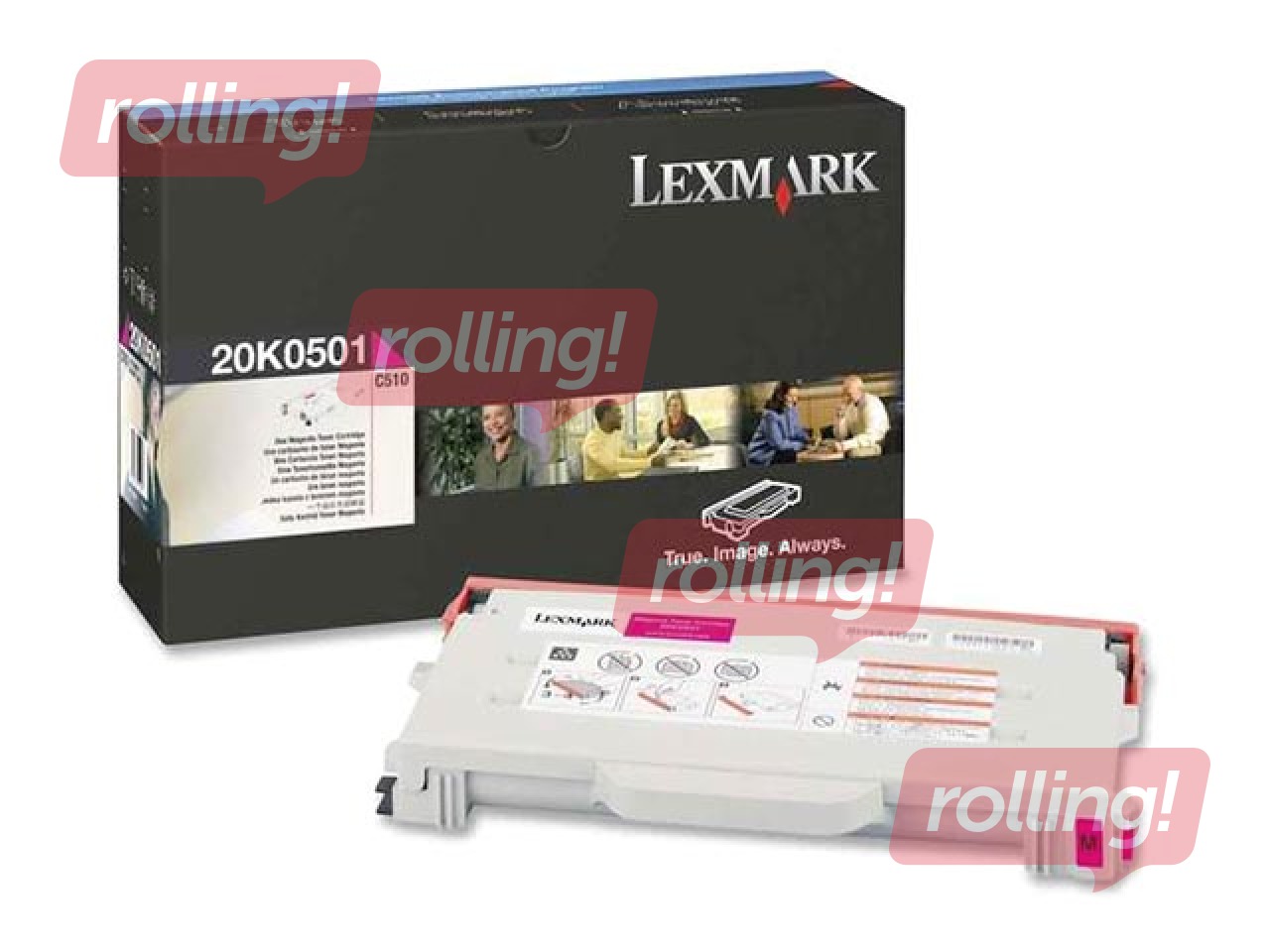 Tonera kasete Lexmark C510/ Optra C510, fuksīna sarkana, (3000 lpp.)