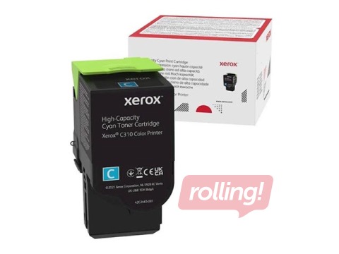Tonera kasete Xerox C310/C315, ciānzila, 5500 lpp.