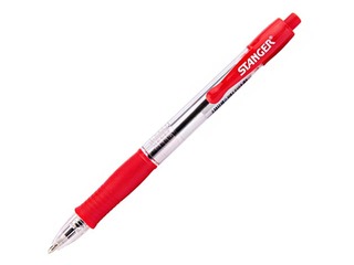 Lodīšu pildspalva Stanger softgrip R, 1mm, sarkana