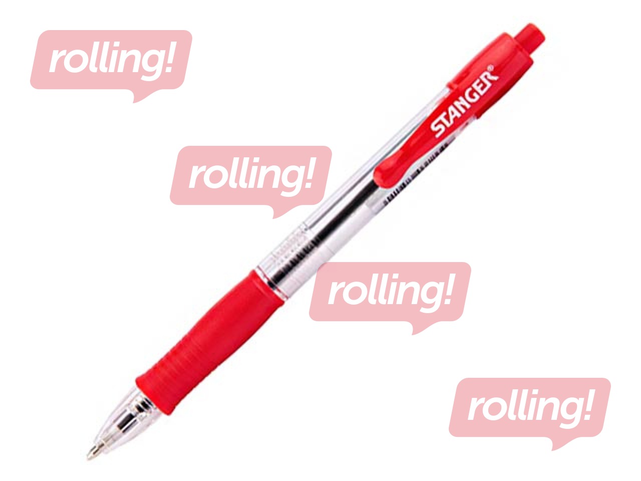 Lodīšu pildspalva Stanger softgrip R, 1mm, sarkana