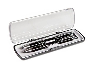 Ball Pen and mechanical pencil in a box Concorde Adriana, black casing