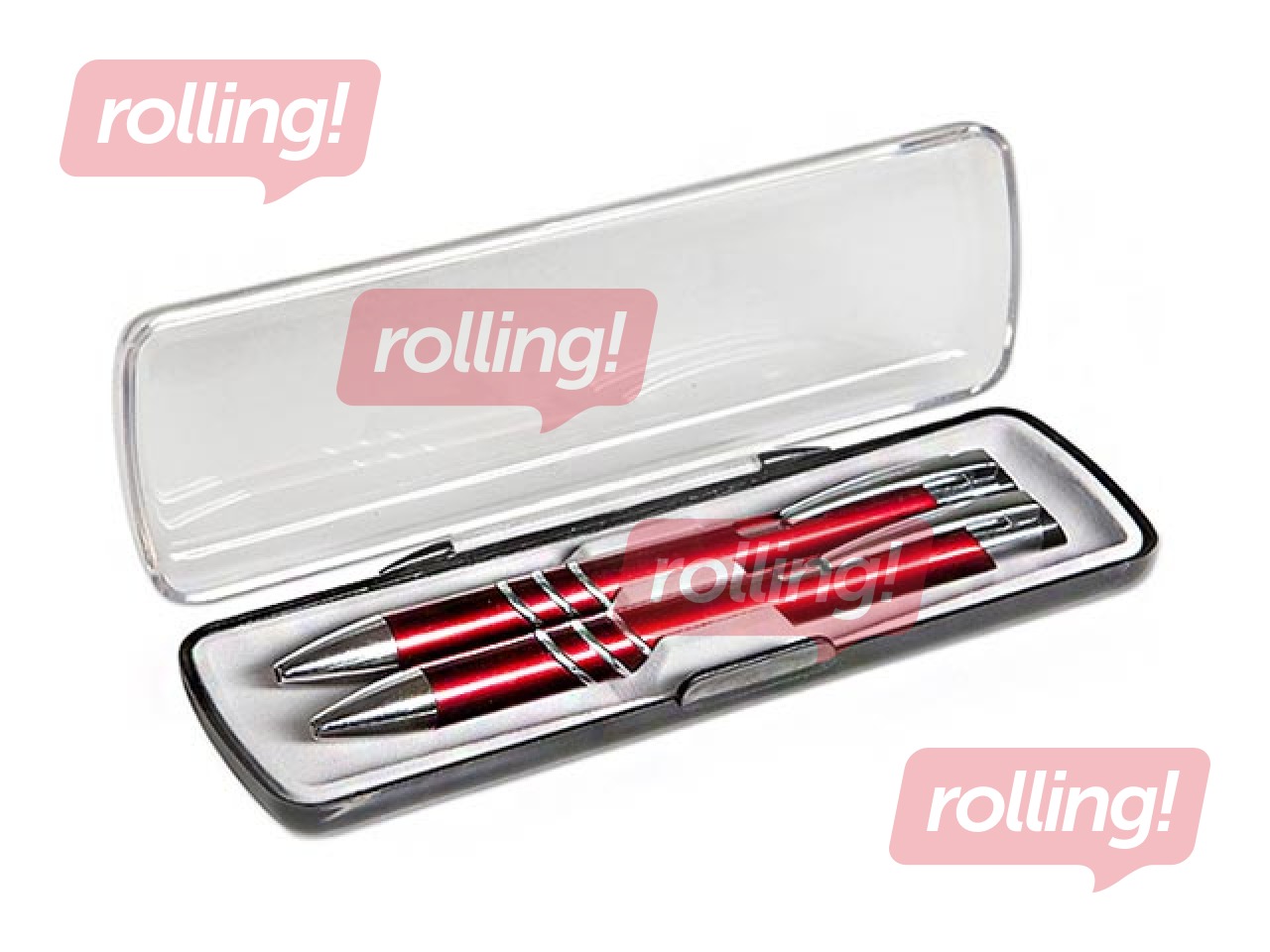 Lodīšu pildspalva un mehāniskais zīmulis Concorde Adriana kastītē, sarkans korpuss