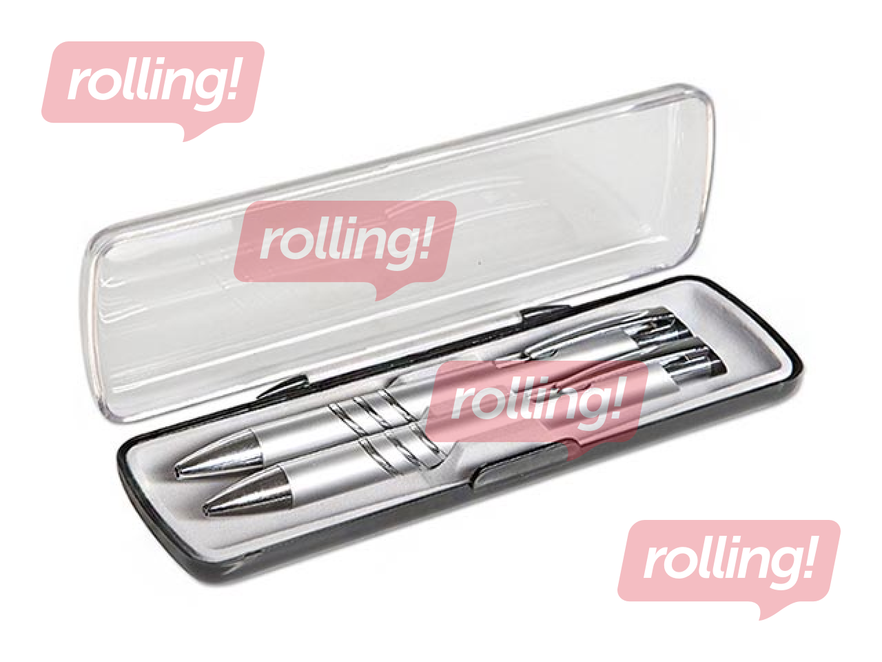 Lodīšu pildspalva un mehāniskais zīmulis Concorde Adriana kastītē, sudraba korpuss