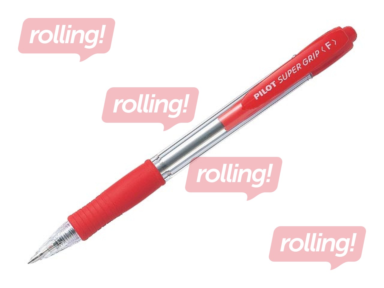 Lodīšu pildspalva Pilot Super Grip F, 0.7mm, sarkana tinte