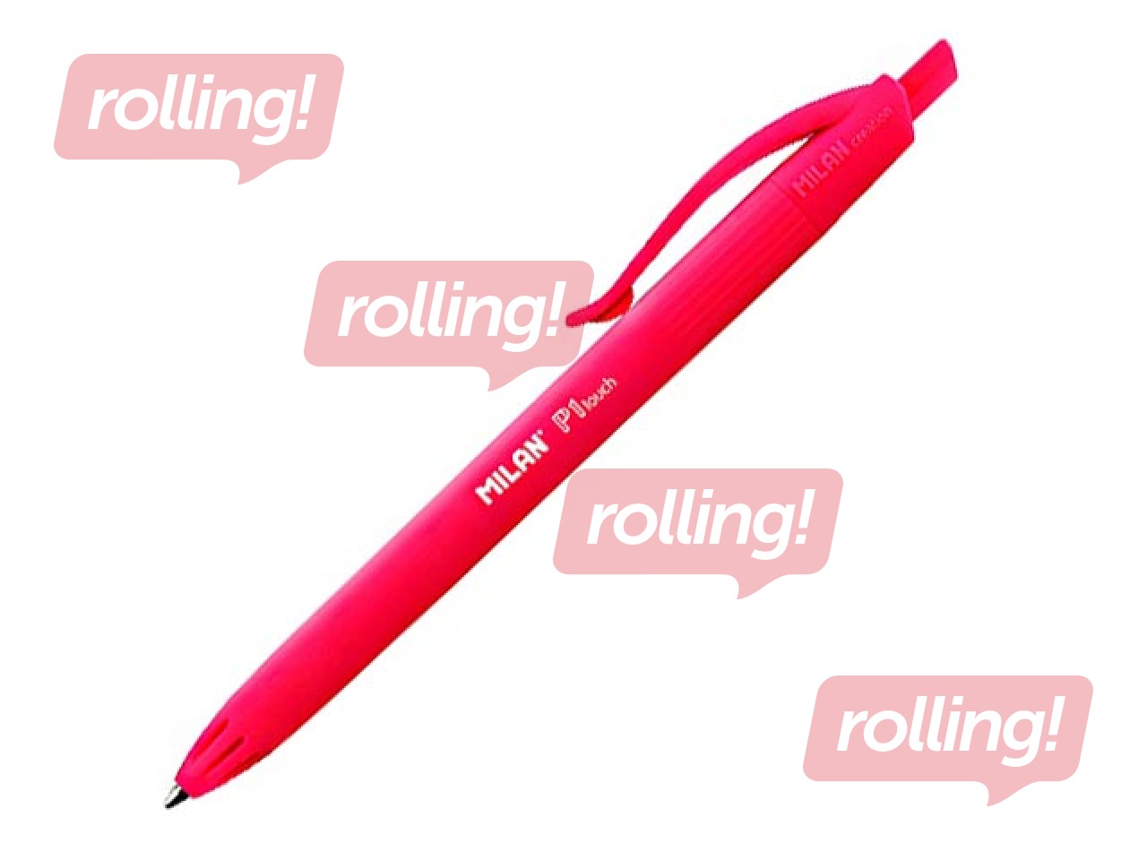 Retractable Ballpoint pen Milan P1 touch, red