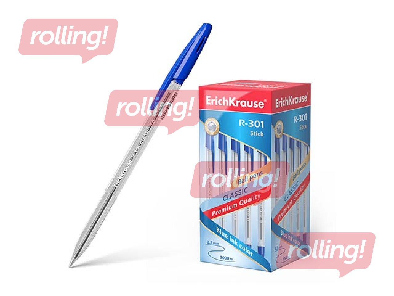 Lodīšu pildspalva ErichKrause R-301 Classic, 1mm, zila