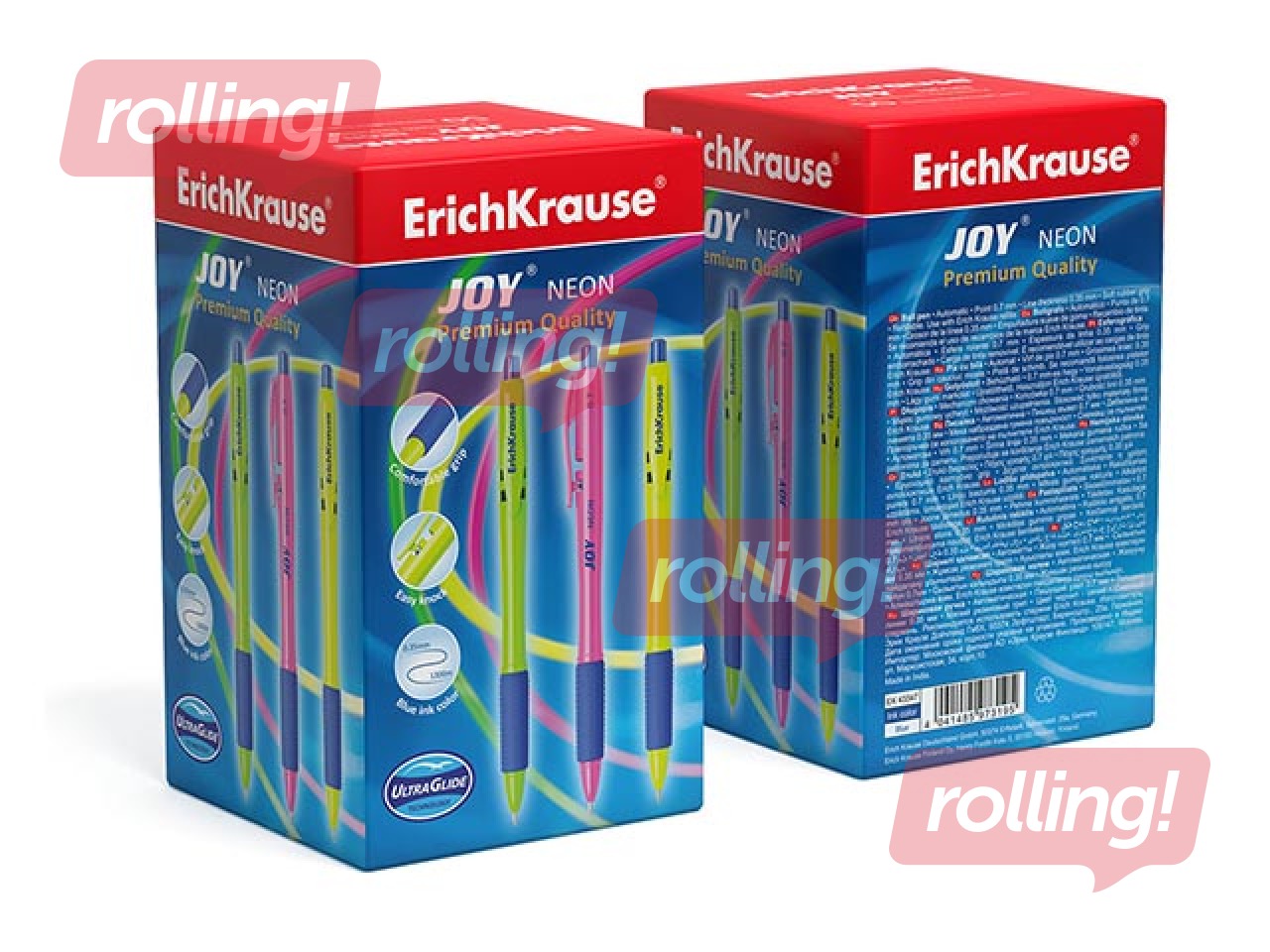 Lodīšu pildspalva ErichKrause JOY Neon, zila