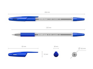 Lodīšu pildspalva ErichKrause R-301 Classic Stick&Grip, 1mm, zila