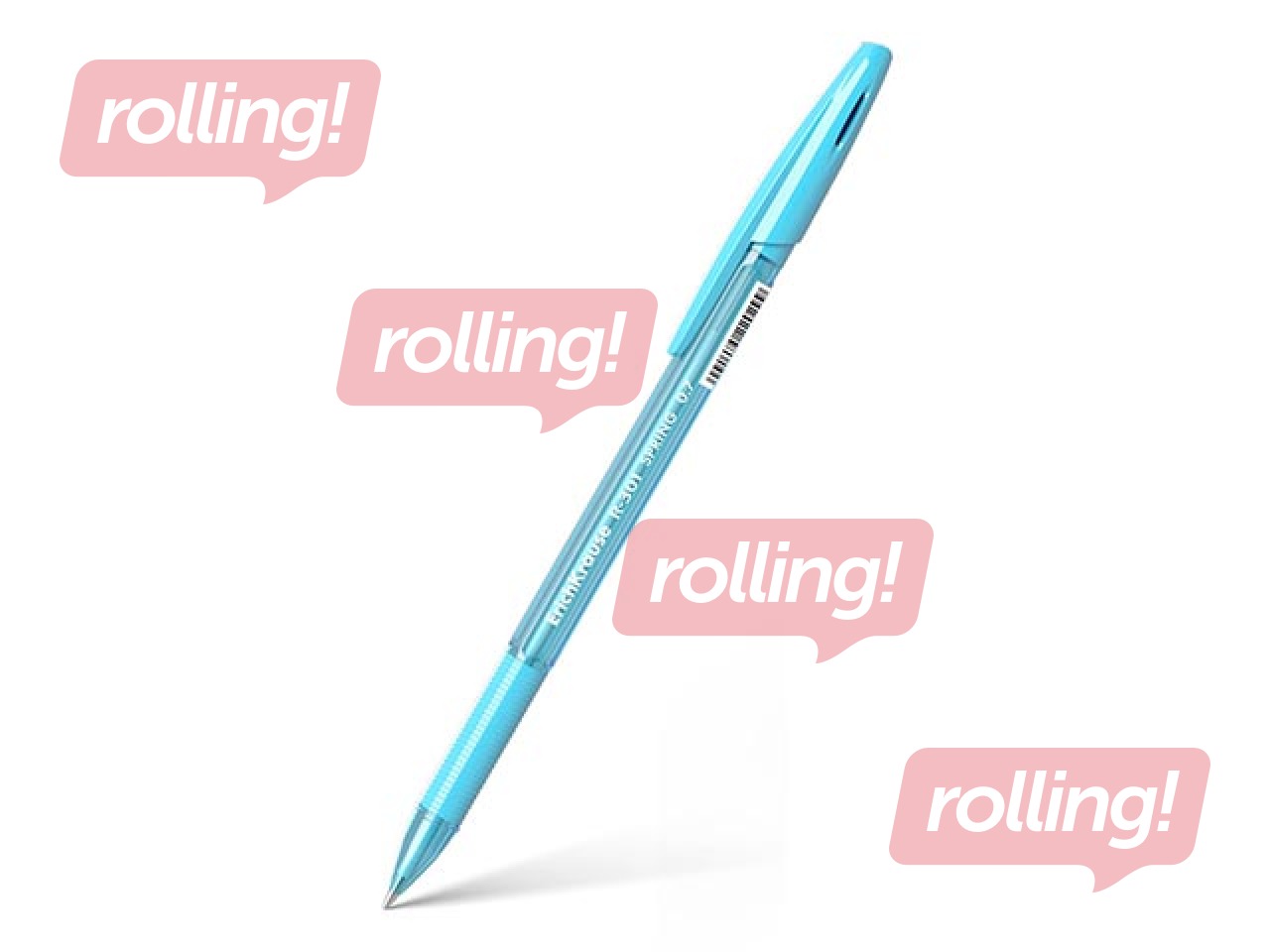 Lodīšu pildspalva ErichKrause R-301 Spring Stick&Grip, 0.7mm, zila