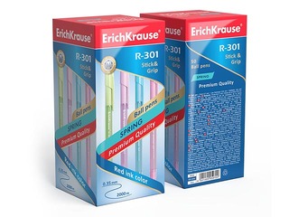 Ручка шариковая ErichKrause R-301 Spring Stick&Grip, 0.7мм, цвет чернил синий