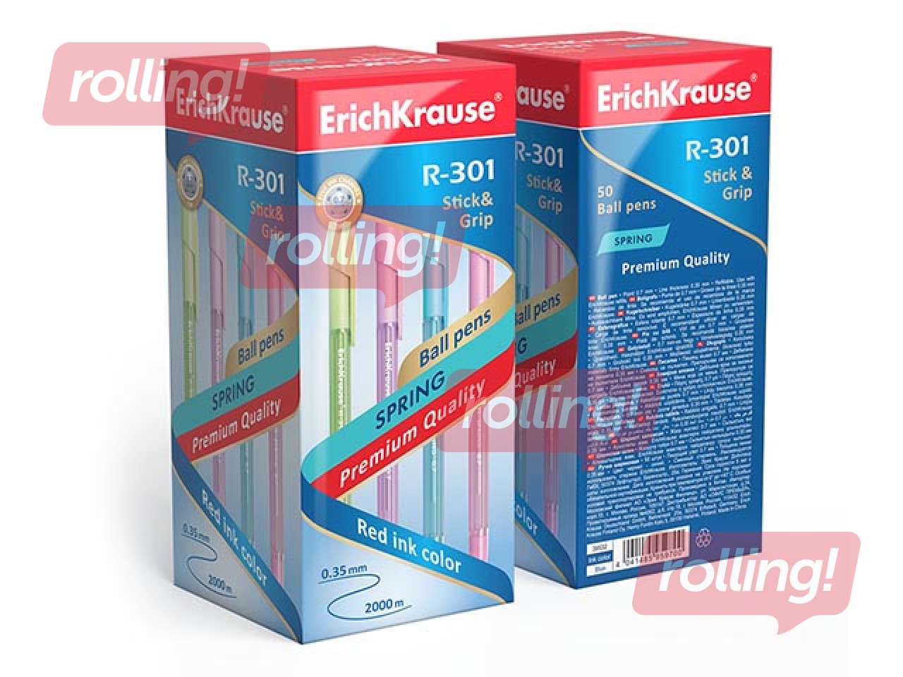 Ручка шариковая ErichKrause R-301 Spring Stick&Grip, 0.7мм, цвет чернил синий