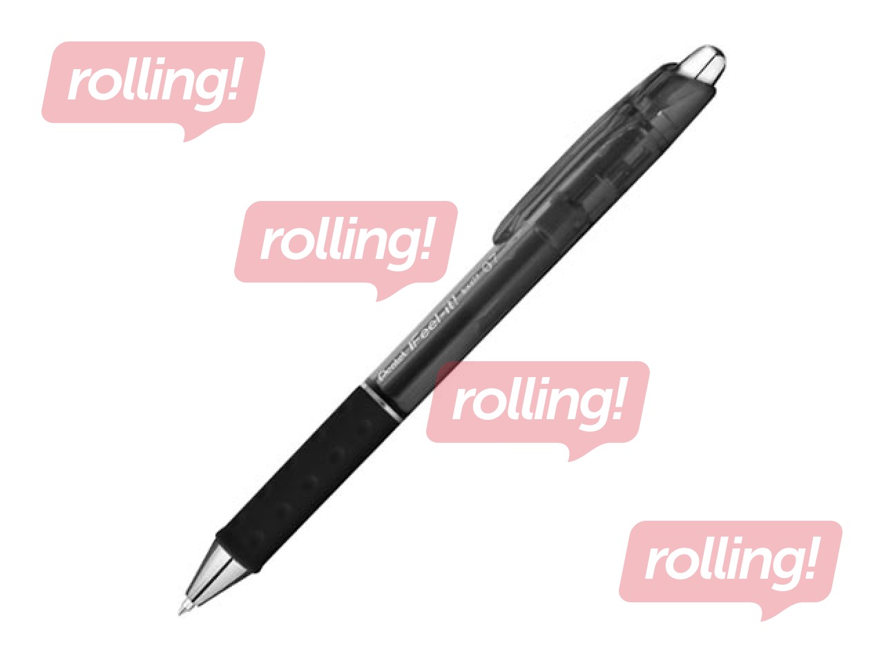 Lodīšu pildspalva Pentel iFeel-It!, automātiska, 0.7mm, melna