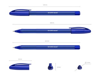 Lodīšu pildspalva ErichKrause U-108 Original, trīsstūrveida forma, 1mm, zila