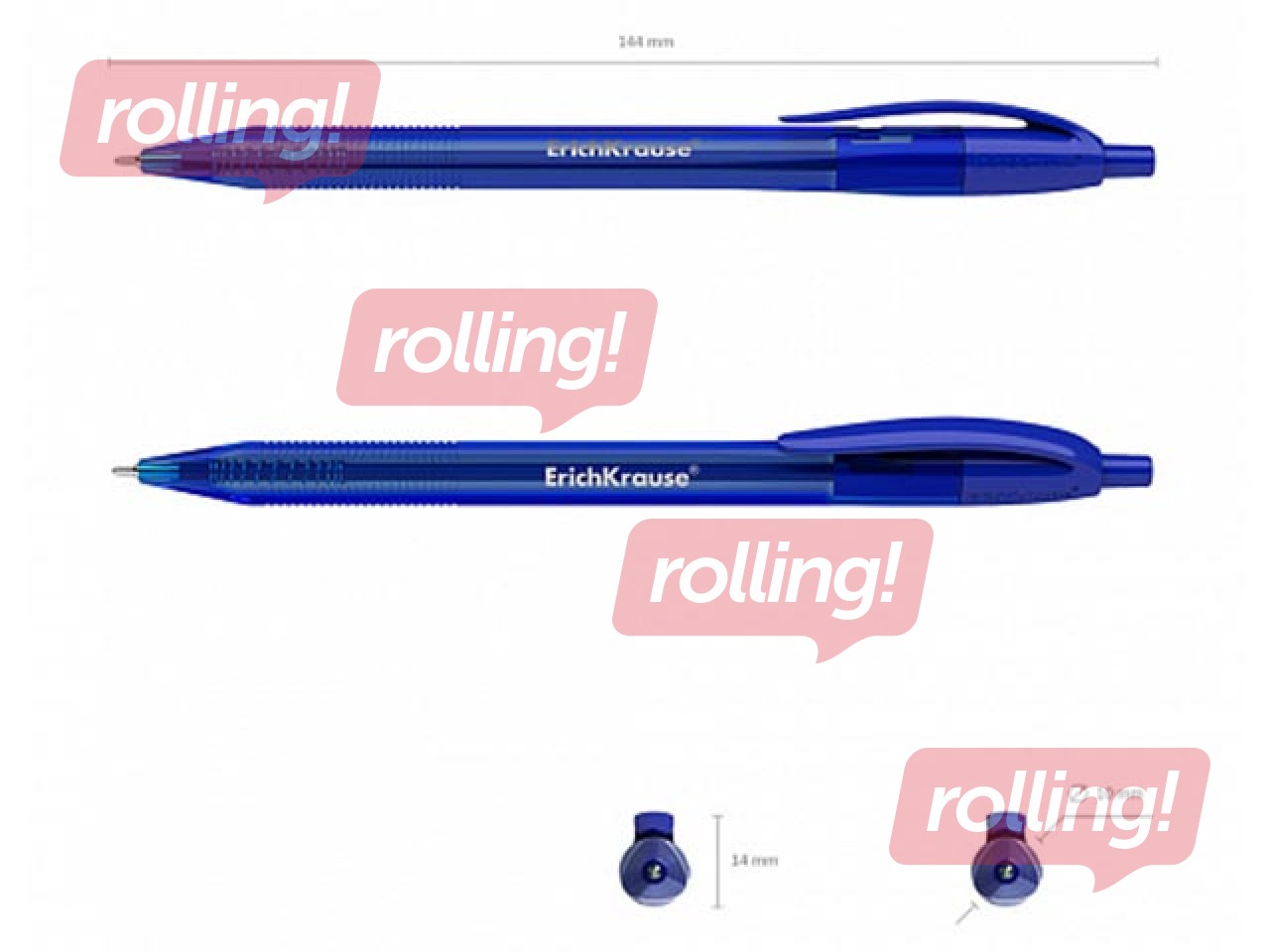 Lodīšu pildspalva ErichKrause U-208 Original, trīsstūrveida forma, 1mm, zila