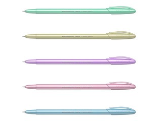 Lodīšu pildspalvu komplekts ErichKrause Neo Pastel Pearl, zila tinte, 4 gab.