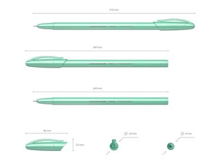 Lodīšu pildspalvu komplekts ErichKrause Neo Pastel Pearl, zila tinte, 4 gab.