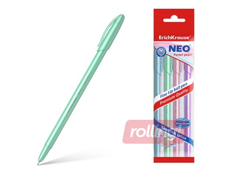 Набор шариковых ручек ErichKrause Neo Pastel Pearl, синие чернила, 4 шт.