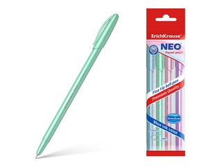 Набор шариковых ручек ErichKrause Neo Pastel Pearl, синие чернила, 4 шт.
