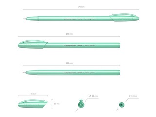 Lodīšu pildspalva ErichKrause Neo Pastel Pearl, dažādas korpusa krāsas, zila