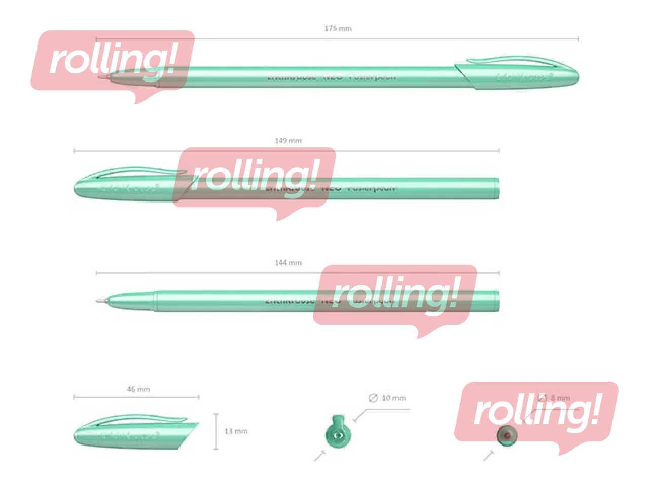 Lodīšu pildspalva ErichKrause Neo Pastel Pearl, dažādas korpusa krāsas, zila