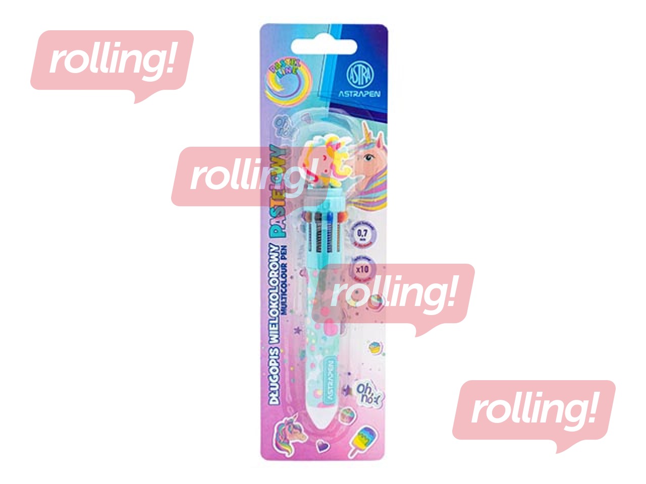 Ballpoint pen Astra Unicorn, 0.7mm, 10 various colours