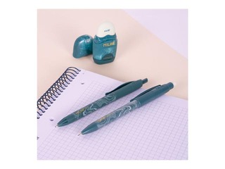 Lodīšu pildspalvas, mehāniskā zīmuļa un dzēšgumijas komplekts Milan, Lava, zila