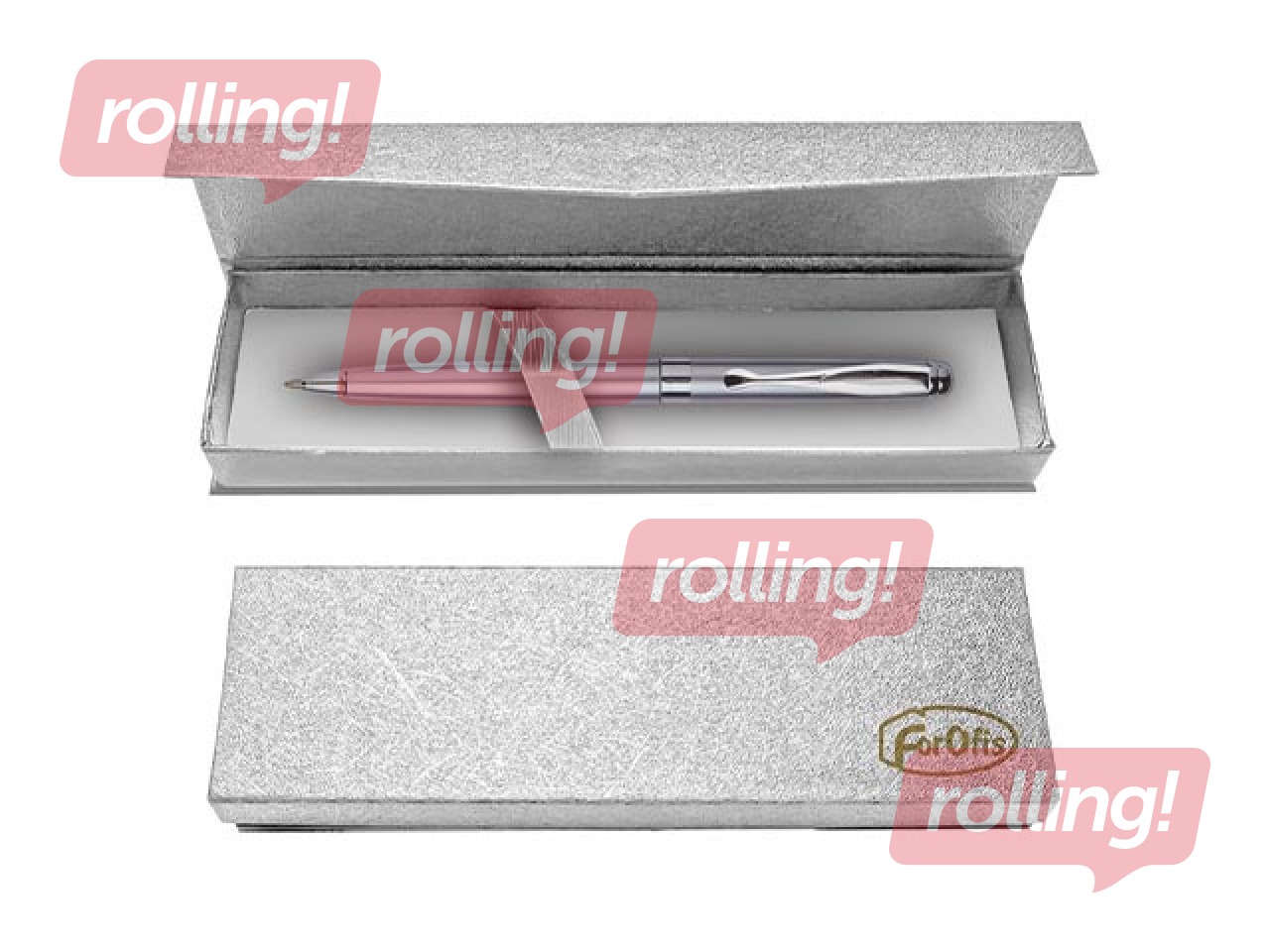 Lodīšu pildspalva Forofis dāvanu kastē, sudraba, zila tinte, 0.7mm