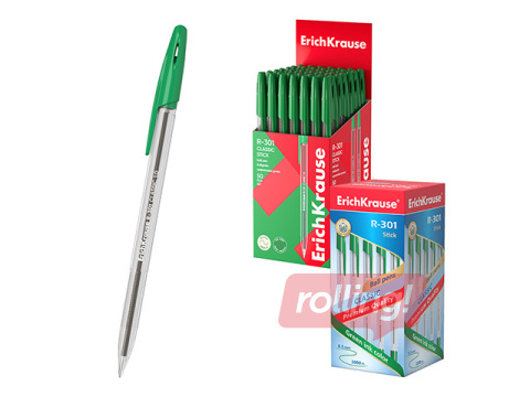 Lodīšu pildspalva Erich Krause R-301 Classic, zaļa, 1mm