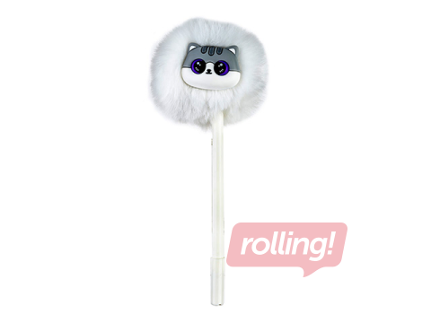 Lodīšu pildspalva Hairball Kitty, balta, zila, 0.7mm