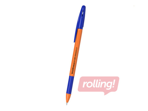 Lodīšu pildspalva ErichKrause, R-301, Stick&Grip, Orange, zila, 0.7mm