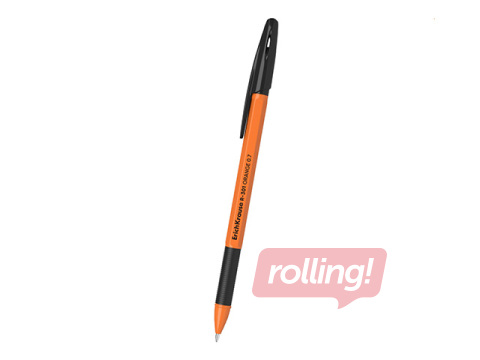 Lodīšu pildspalva ErichKrause, R-301, Stick&Grip, Orange, melna, 0.7mm