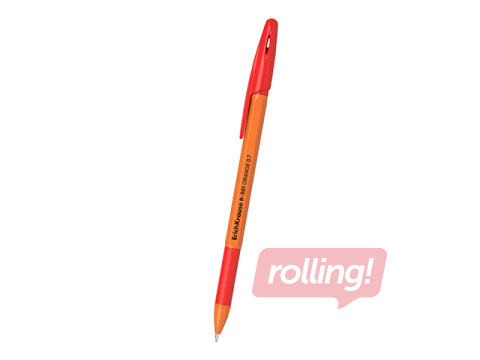Lodīšu pildspalva ErichKrause, R-301, Stick&Grip Orange, sarkana, 0.7mm