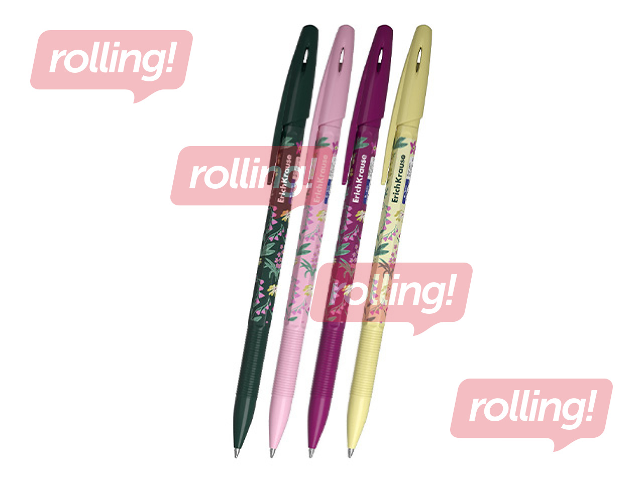Lodīšu pildspalva ErichKrause, R-301, Stick, Floral Soul, zila, 0.7mm